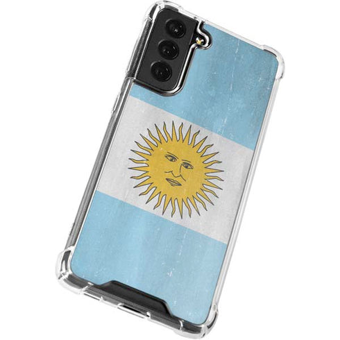 Argentina Flag Distressed Galaxy S22 Plus Clear Case